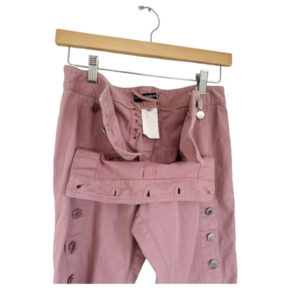 Dolce & Gabbana Vintage Pink Button Down Sailor Pants Jeans Size Italy 40 US 4 - Picture 9 of 16